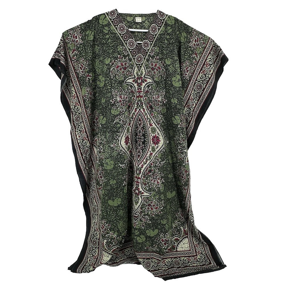 Maazee Women's VNeck Kaftan Dresses Tunic Kimono Maxi Plus Size Long Dress